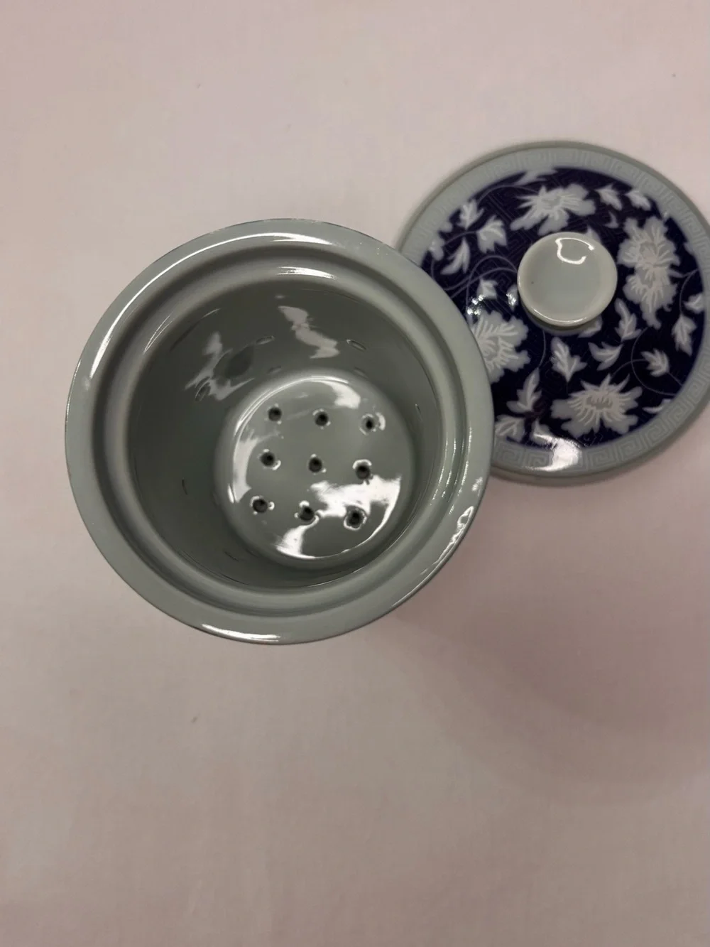 Blue and White Porcelain Tea Infuser Lid